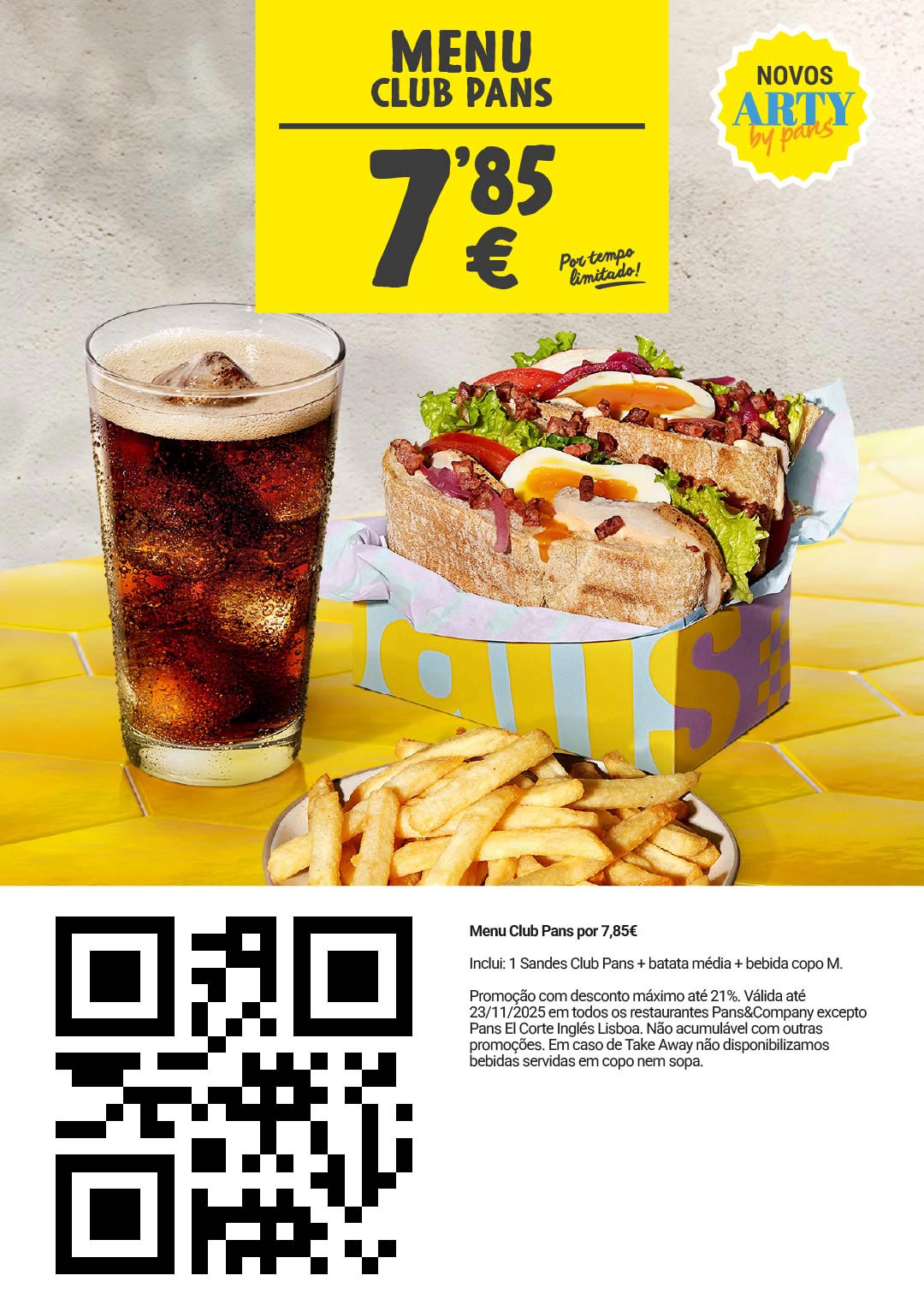 Cupão Club Pans 7,85€ na Pans & Company