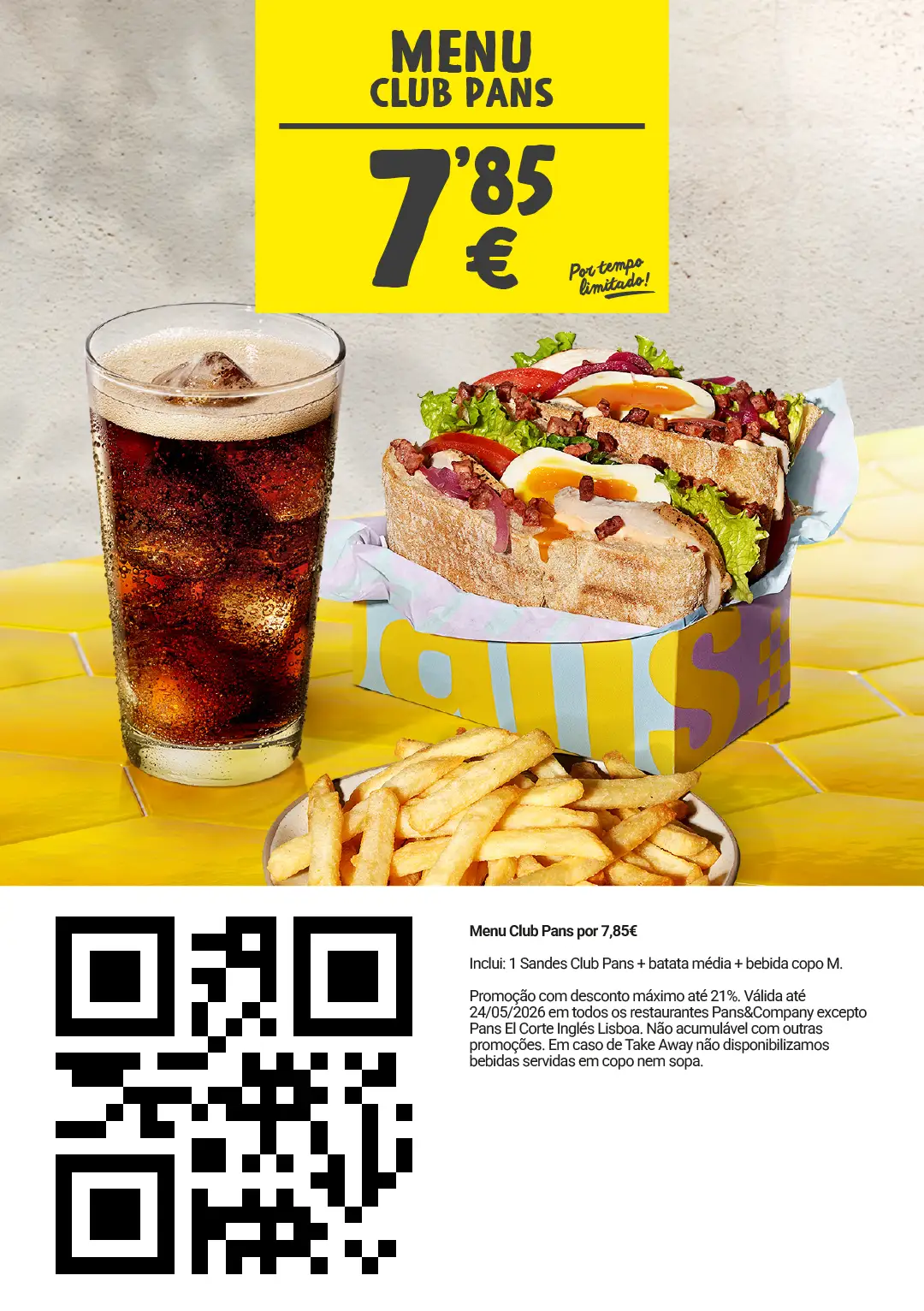 Cupão Club Pans 7,85€ na Pans & Company