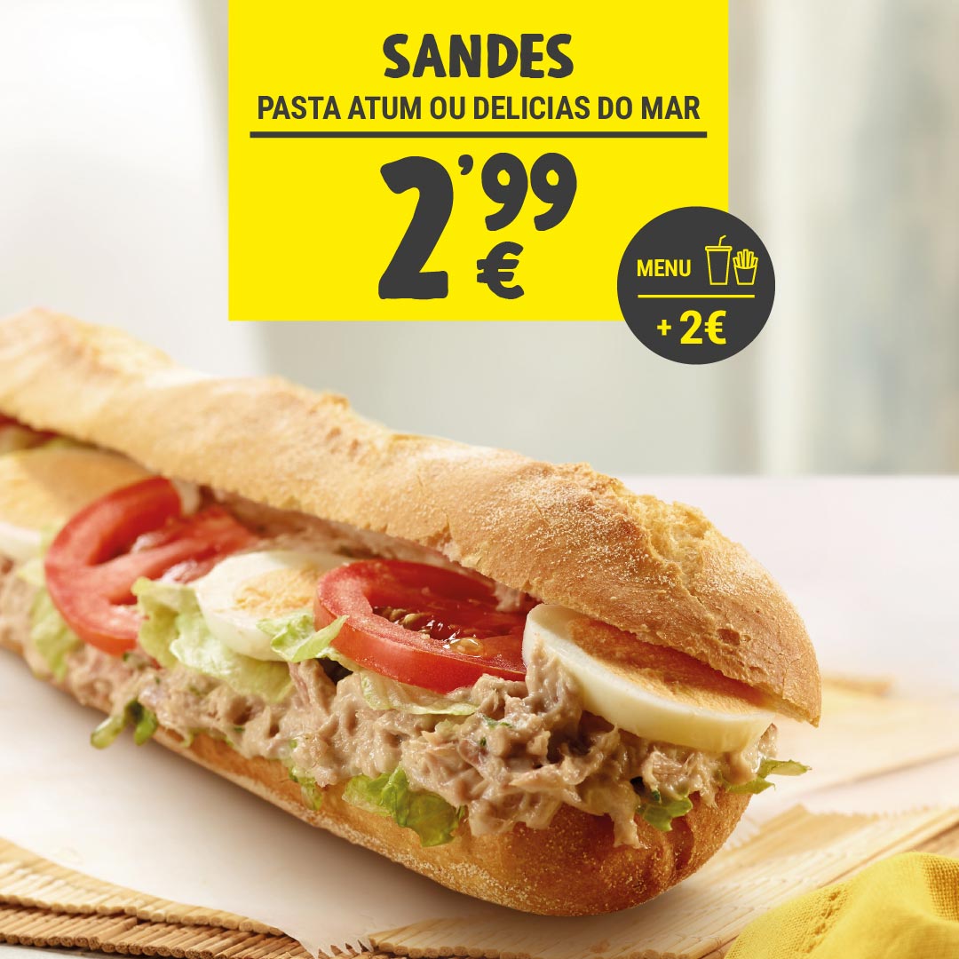 Cupão Sandes Pasta de Atum ou Delicias do Mar